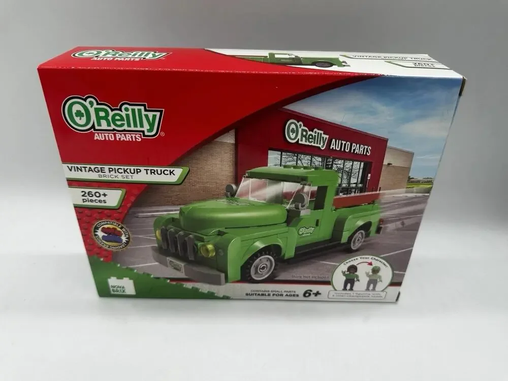 O'Reilly Auto Parts Vintage Brick Set Pickup Truck Nova Compatible With Legos